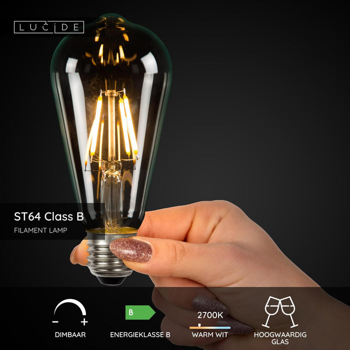 Lucide ST64 Class B Filament lamp - Transparant (set van 4)