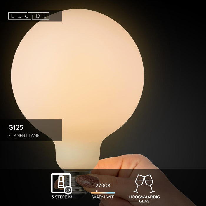 Lucide G125 Filament lamp - Opaal (set van 4)