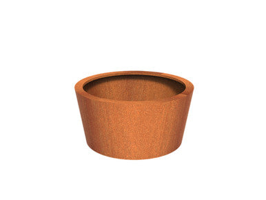 Adezz Conic cortenstalen plantenbak schuin rond 120 x 120 x 60 cm