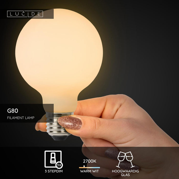 Lucide G80 Filament lamp - Opaal (set van 2)