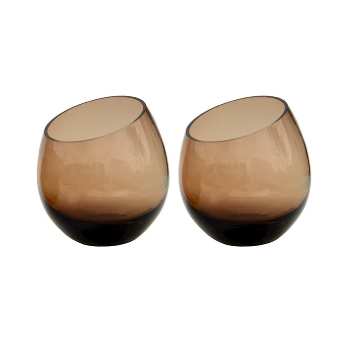 Vase The World - Moho taupe waxinelichthouder Ø15,5 x H15 cm - 2st.