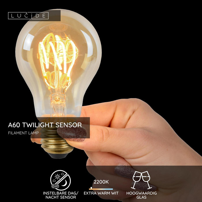 Lucide A60 TWILIGHT SENSOR Filament lamp - Amber (set van 4)