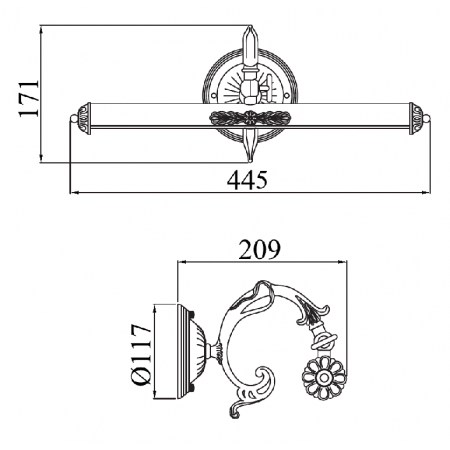 Maytoni - Wandlamp Picasso Brons 44,5 cm  .