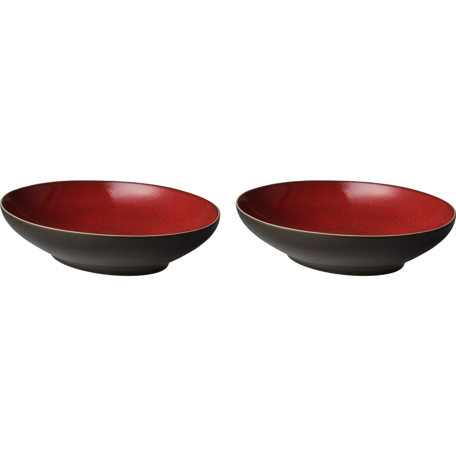 Palmer Bord diep Lava 23 cm Bruin Rood Stoneware 2 stuk(s)