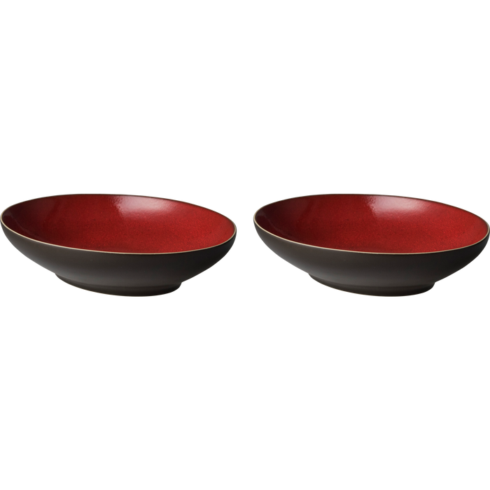 Palmer Bord diep Lava 23 cm Bruin Rood Stoneware 2 stuk(s)