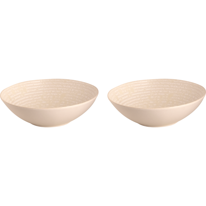 Palmer Schaal Ripple 24 cm 1.8 l Offwhite Stoneware 2 stuk(s)