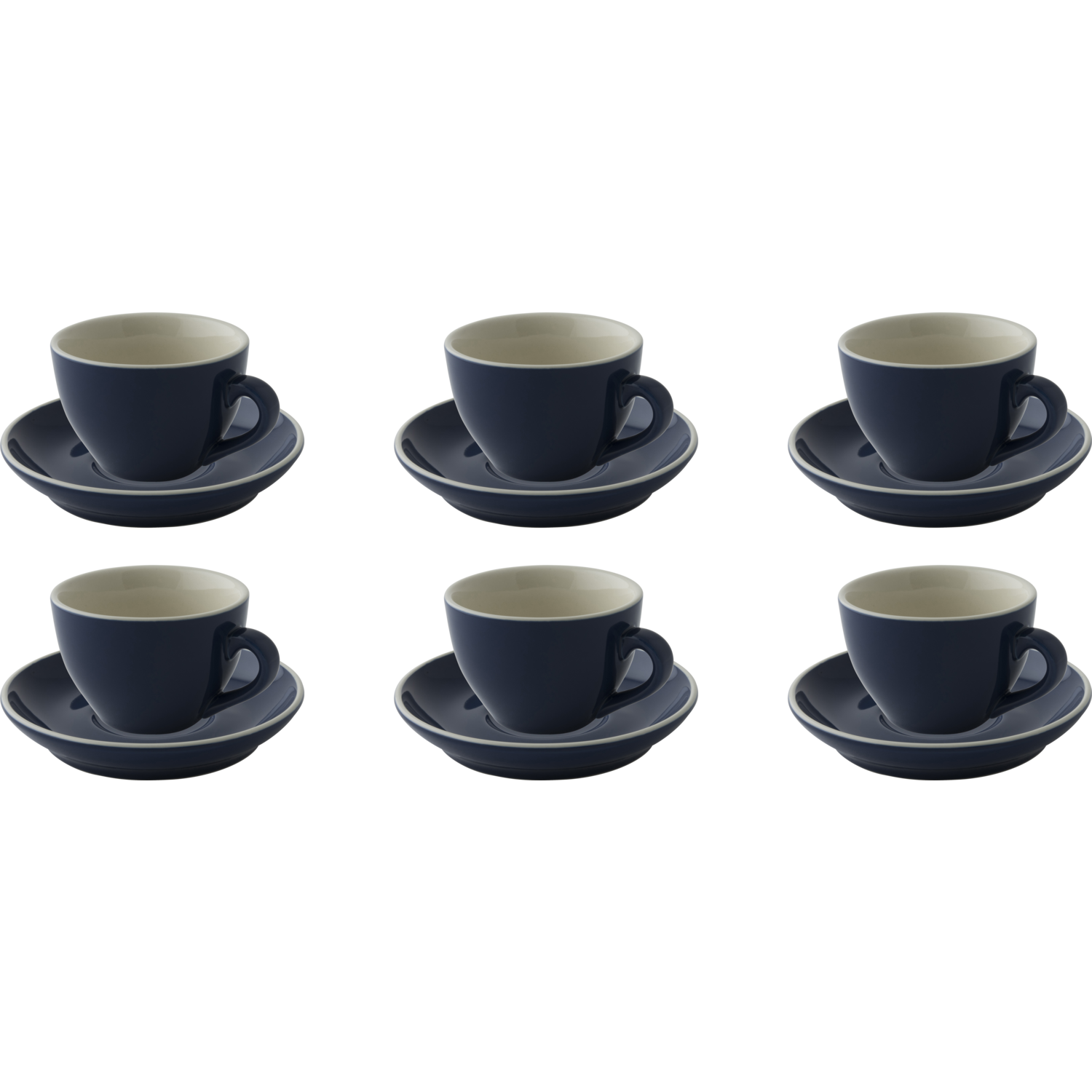 Palmer Cappuccinokop en schotel Colors 18 cl 14 cm Blauw  6 stuk(s)