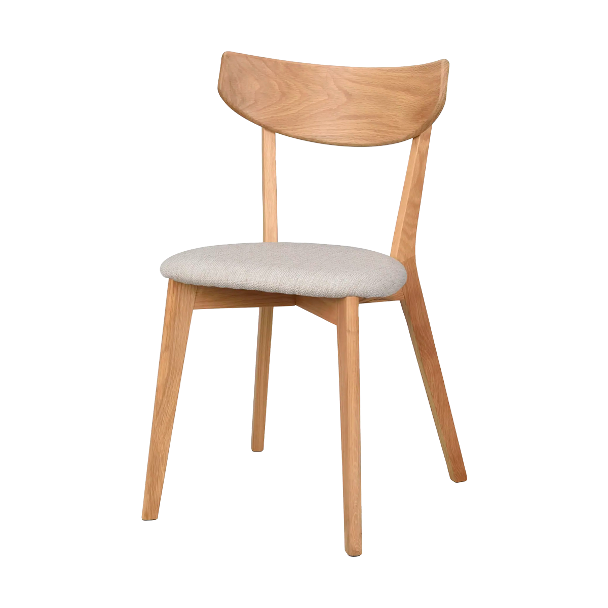 Rowico Home Ami Houten Eetkamerstoel Naturel Eiken - Grijs Zitkussen