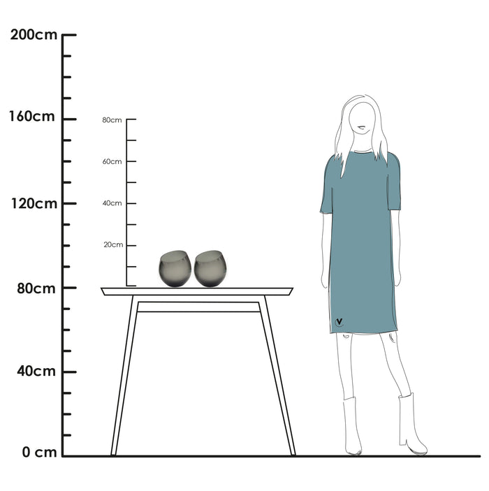 Vase The World - Moho grey waxinelichthouder Ø15,5 x H15 cm - 2st.