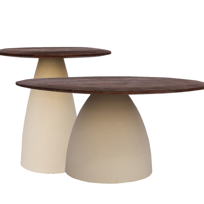 Brix - Salontafel Set Marron - Beige - Mangohout