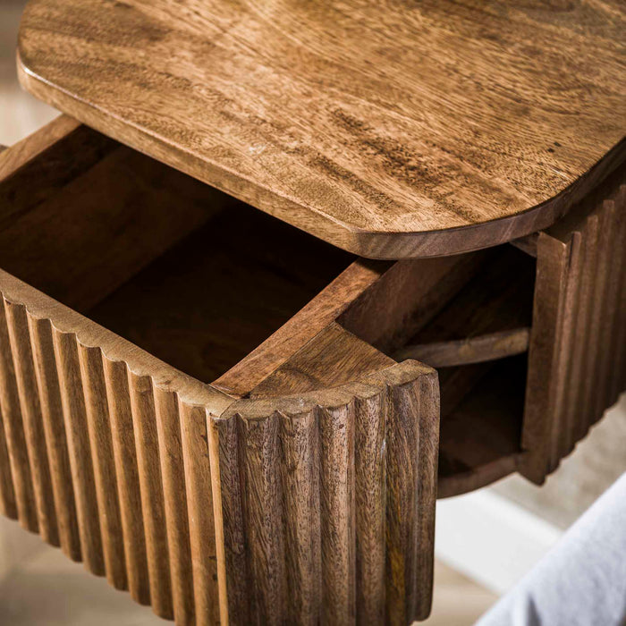 Hoyz Collection - Nachtkastje Wave Zwevend 1 Lade XS - Mangohout