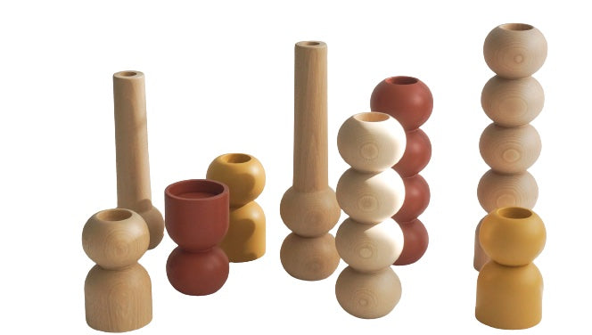 LEMON LILY Candleholder stack 2-in-1 - natural
