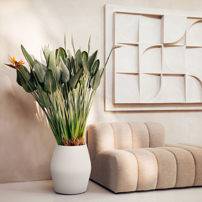 Elho June Split High 46 - Linnen wit - Ø 46 x H 53 cm - Binnen en Buiten - 100% gerecycled