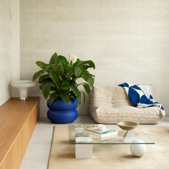 Elho Amber Roll Low 60 - Royal blue - Ø 60 x H 46 cm - Binnen en Buiten - 100% gerecycled