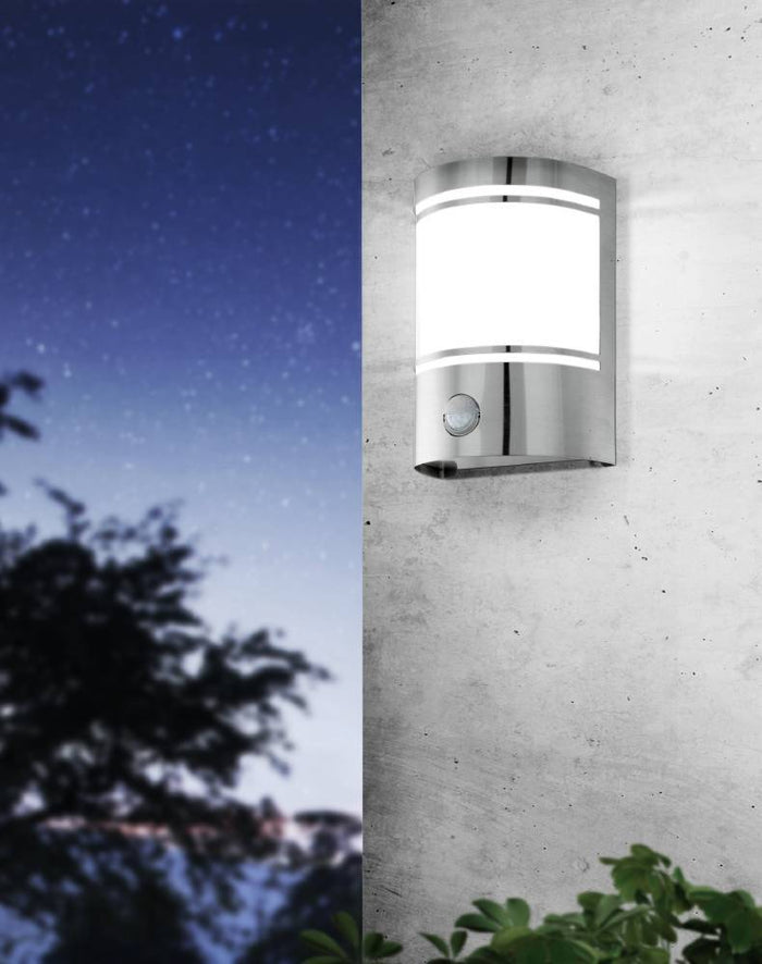 EGLO Wandlamp met sensor voor buiten Cerno zilverkleurig 30192