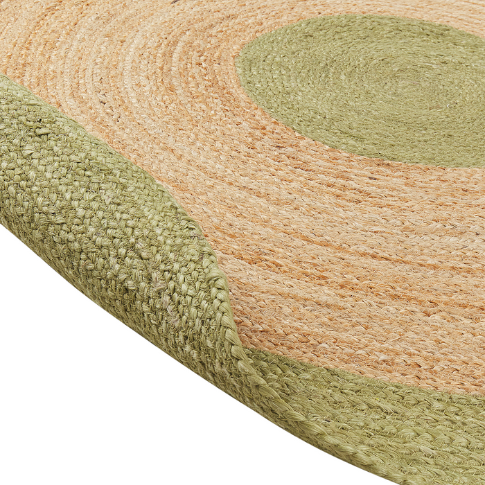 Beliani - YAYALAR - Laagpolig vloerkleed - Lichtgroen - 140 cm - Jute