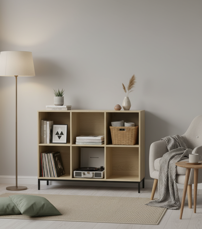 Calicosy - Boekenkast met 6 vakken - B93,5 cm