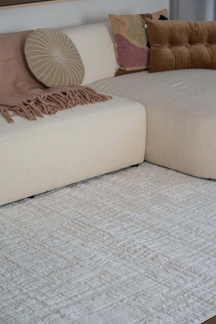 Interieur05 Scandinavisch vloerkleed Prent creme|wit - 140 x 200 cm