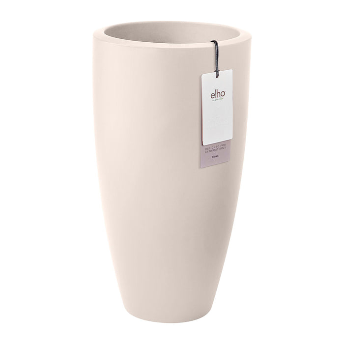 Elho June Round High 30 - Linnen wit - L 30 x B x H 53 cm - Binnen en Buiten - 100% gerecycled