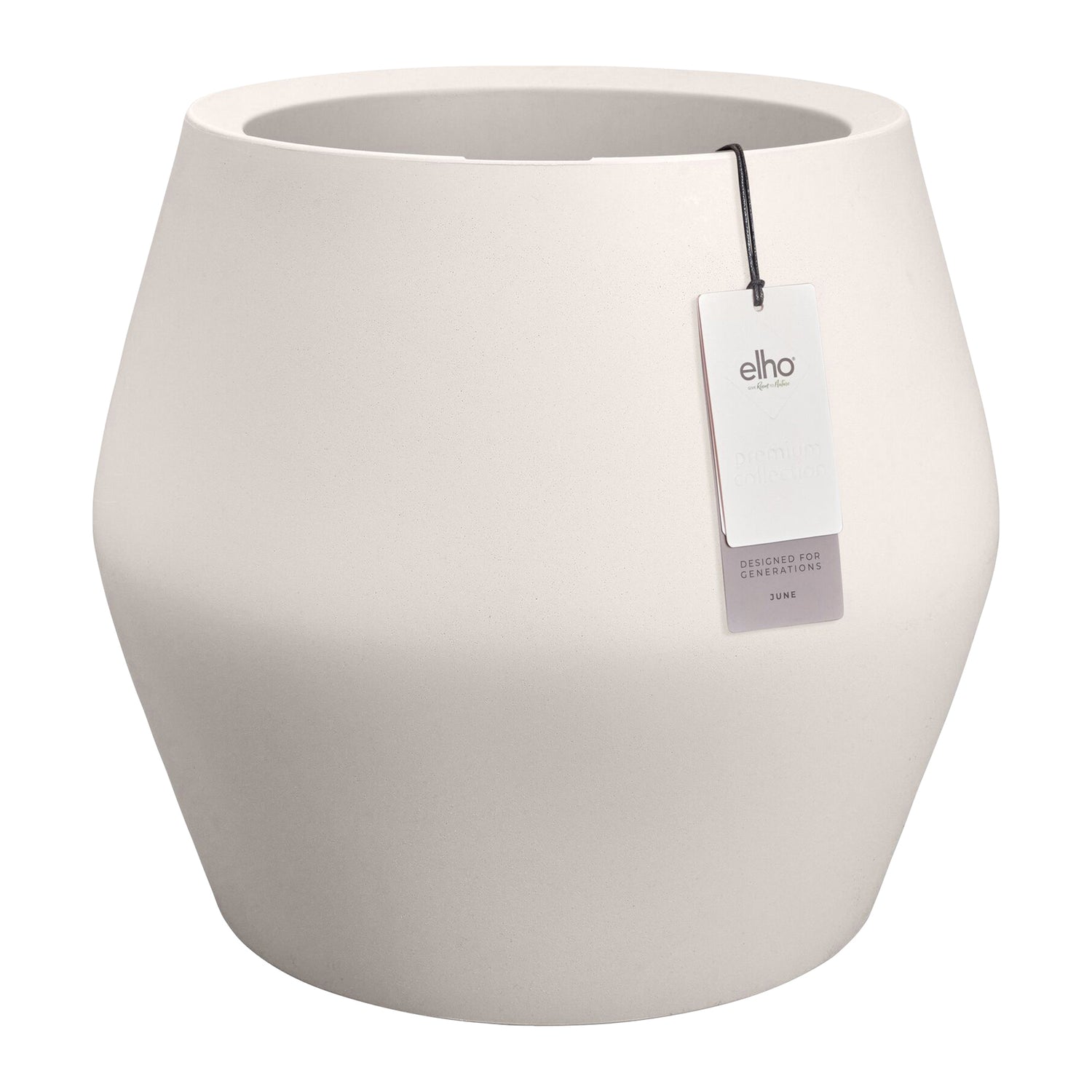 Elho June Split Low 46 - Linnen wit - Ø 46 x H 42 cm - Binnen en Buiten - 100% gerecycled