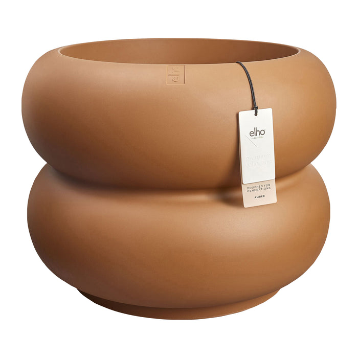 Elho Amber Roll Low 60 - Karamel - Ø 60 x H 46 cm - Binnen en Buiten - 100% gerecycled