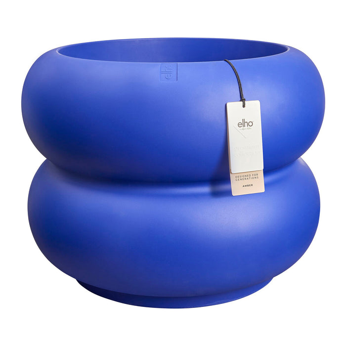 Elho Amber Roll Low 60 - Royal blue - Ø 60 x H 46 cm - Binnen en Buiten - 100% gerecycled