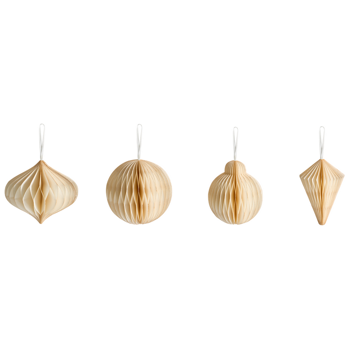 Beliani - JOLSTRA - Set van 20 kerstornamenten - Beige - Papier