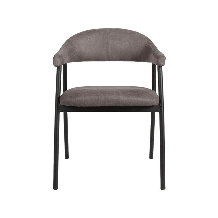 LABEL51 - Eetkamerstoel Amaze - Army Microfiber - Zwart Metaal