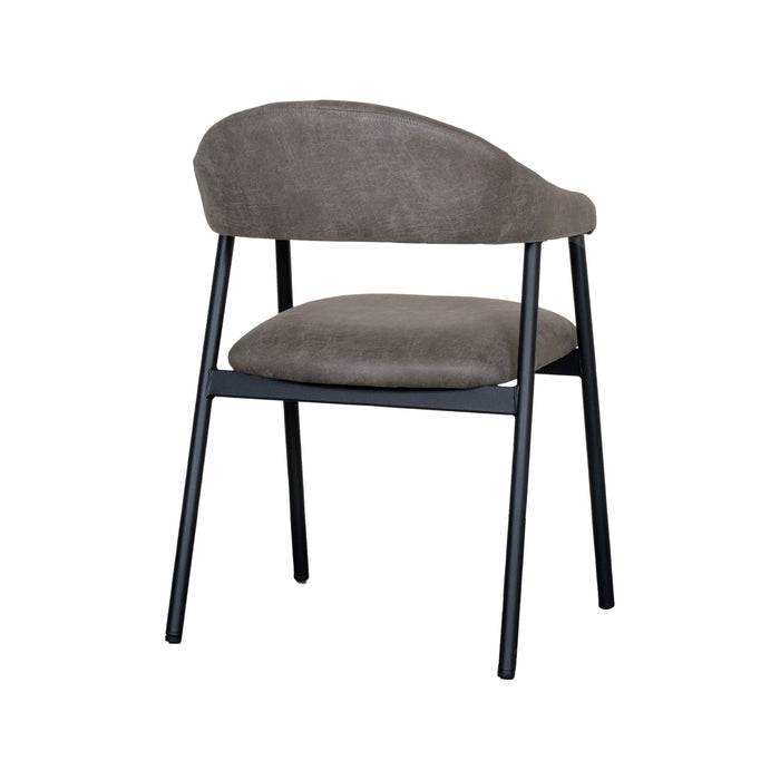 LABEL51 - Eetkamerstoel Amaze - Army Microfiber - Zwart Metaal