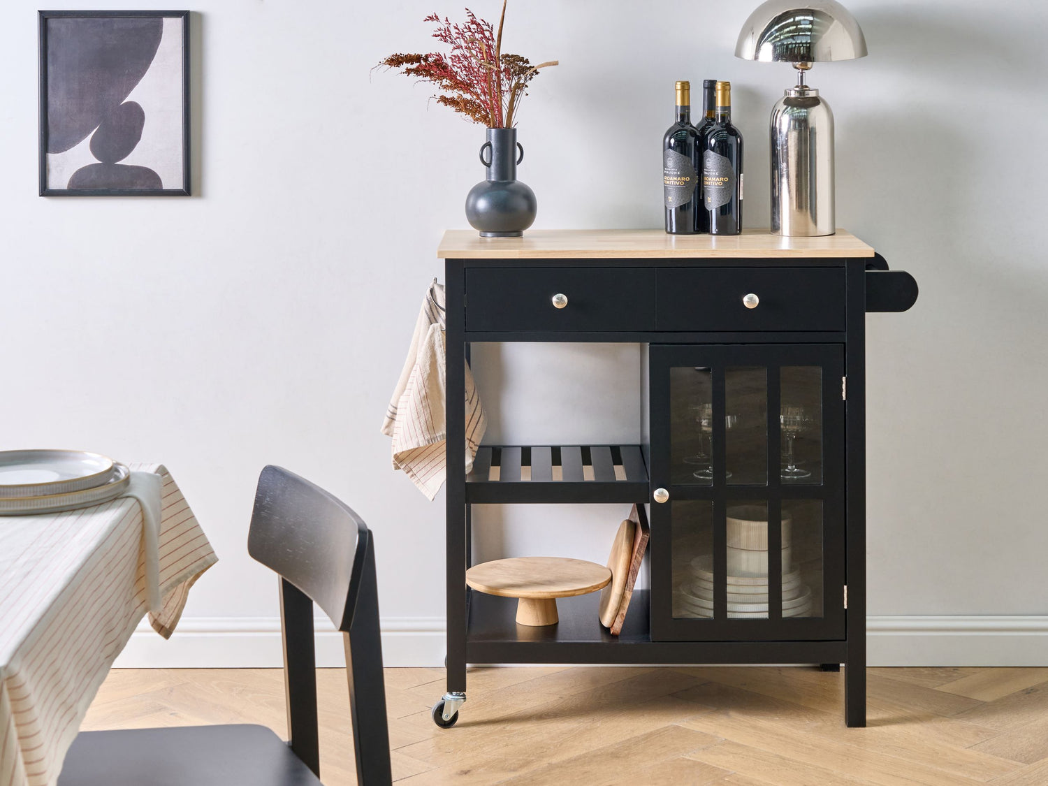 Beliani - GENOA - Keukentrolley - Zwart - MDF