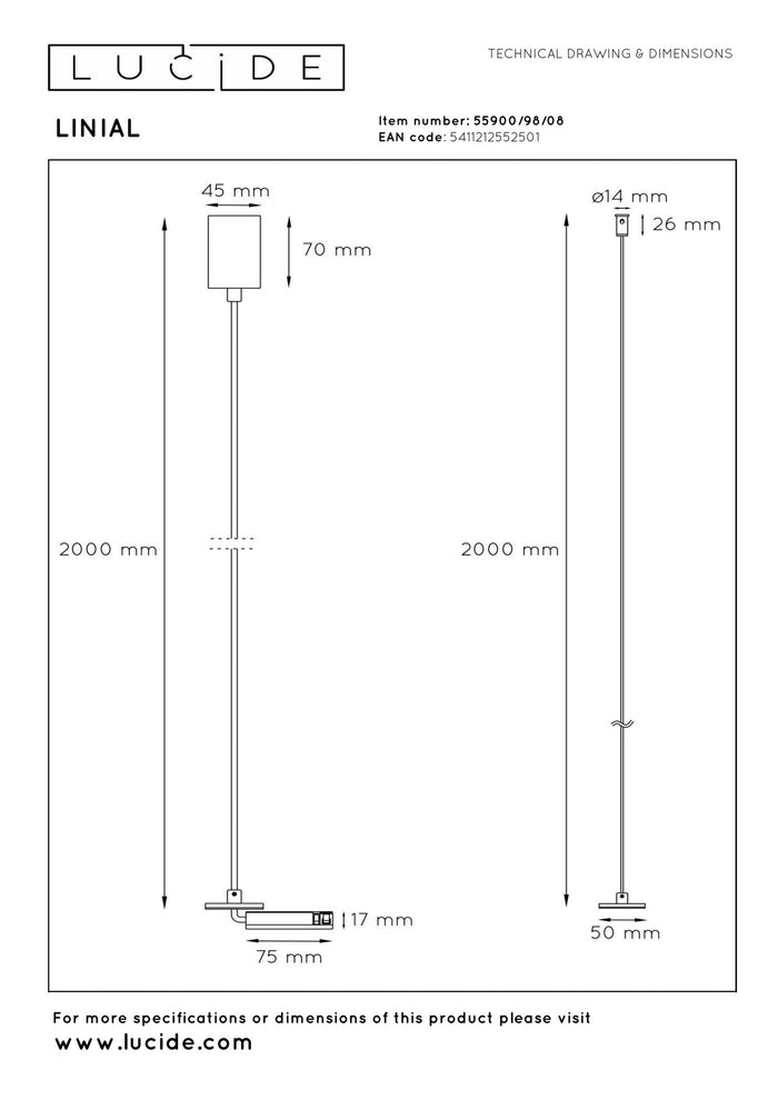 Lucide Premium LINIAL Railverlichting - Mat zwart chroom