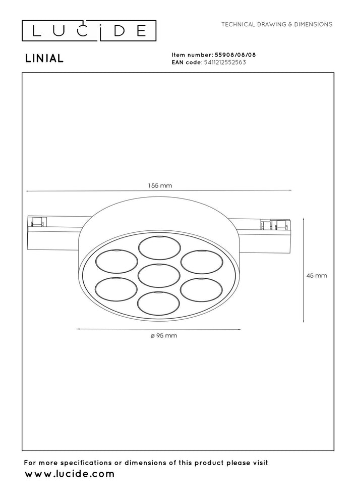Lucide Premium LINIAL Railverlichting - Mat zwart chroom