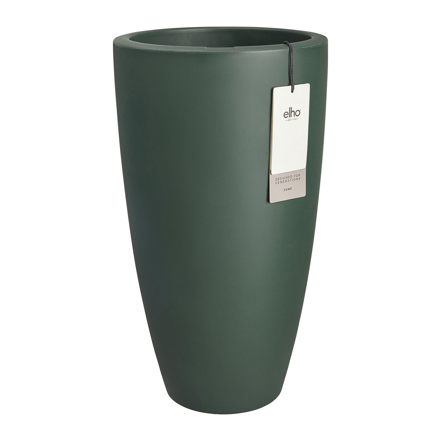 Elho June Round High 30 - Groen - L 30 x B x H 53 cm - Binnen en Buiten - 100% gerecycled