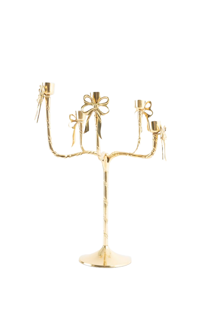 Sissy-Boy Goudkleurige kandelaar met strikjes
