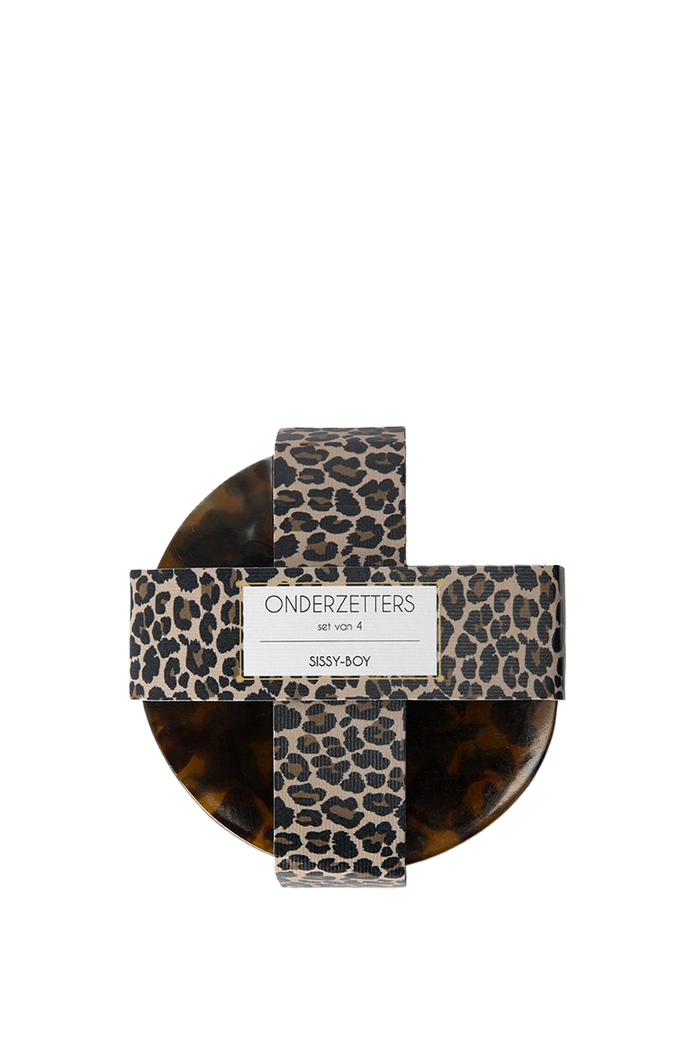 Sissy-Boy Bruine onderzetters met leopard print