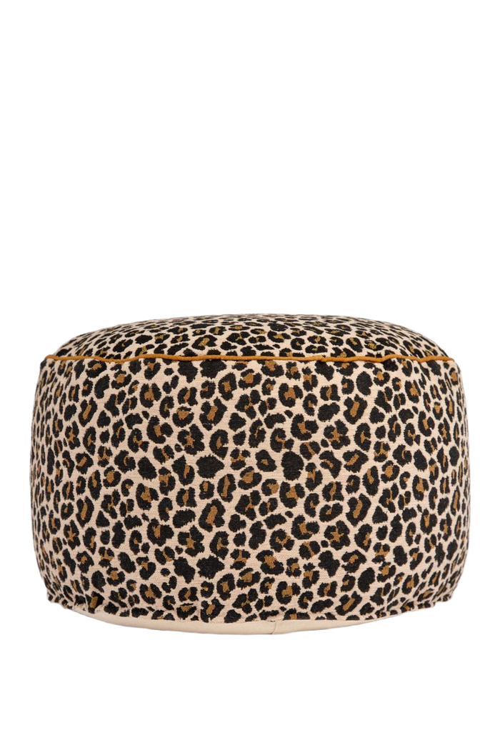 Sissy-Boy Bruine poef met leopard patroon