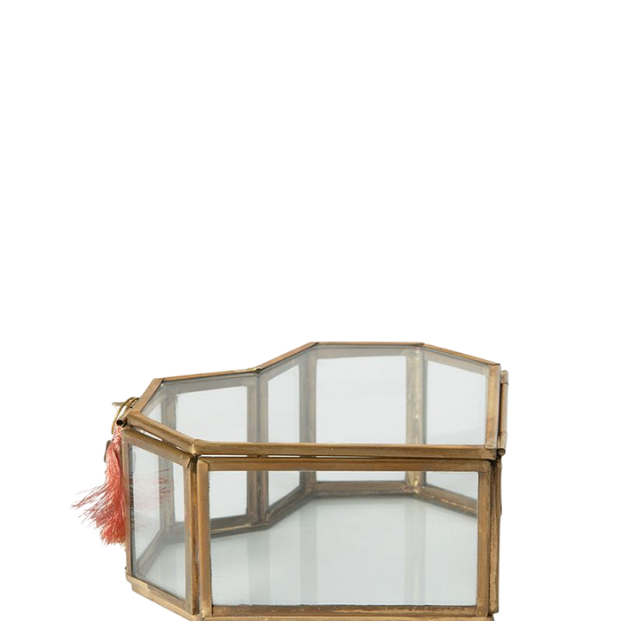 Sissy-Boy Gouden glazen box hart groot