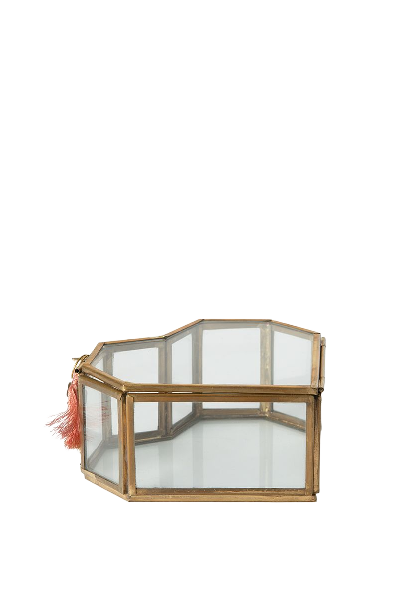 Sissy-Boy Gouden glazen box hart groot