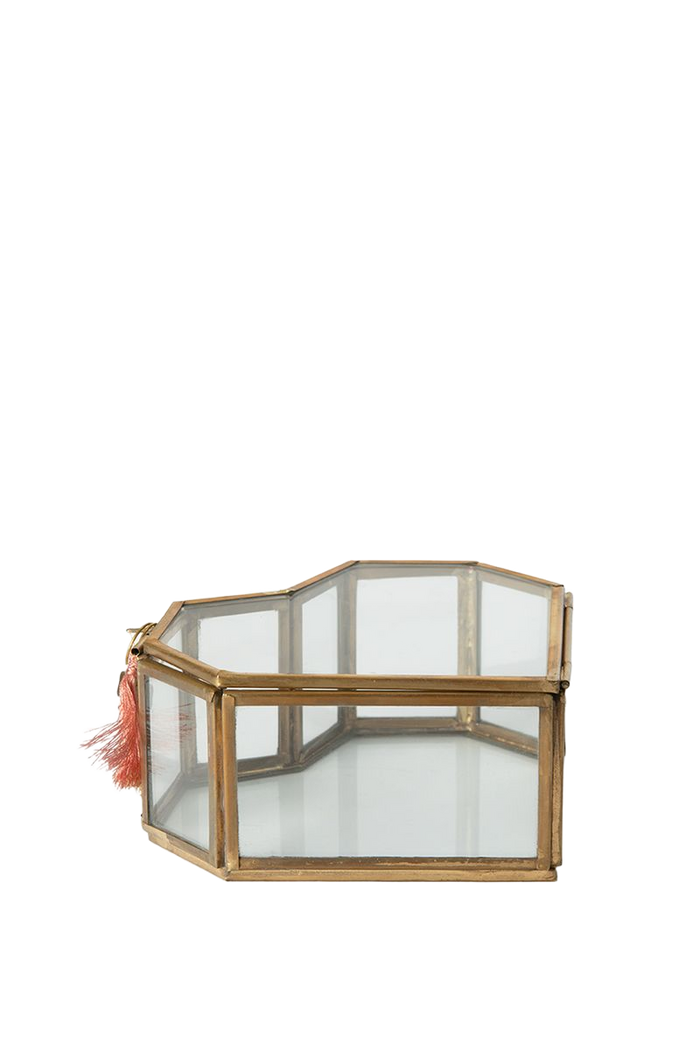 Sissy-Boy Gouden glazen box hart groot