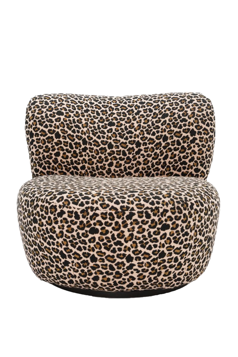 Sissy-Boy Bruine draaifauteuil met leopard print