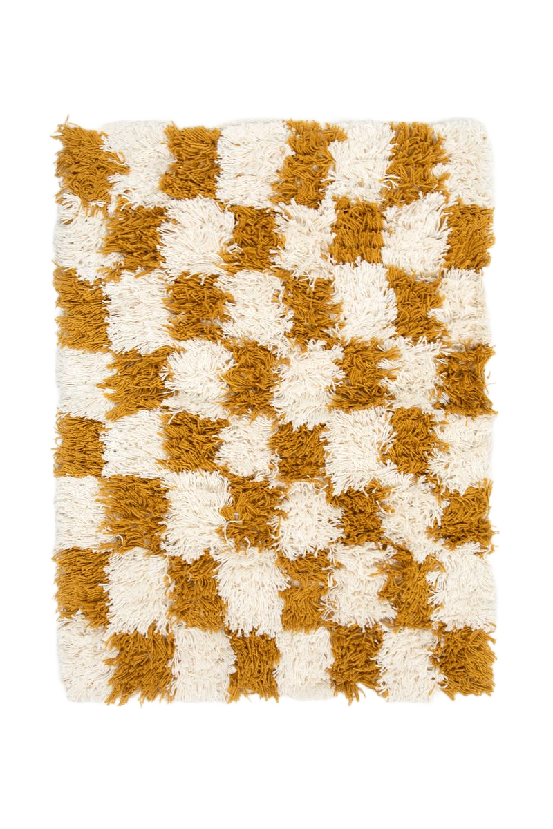 Sissy-Boy Geel-wit geblokte badmat