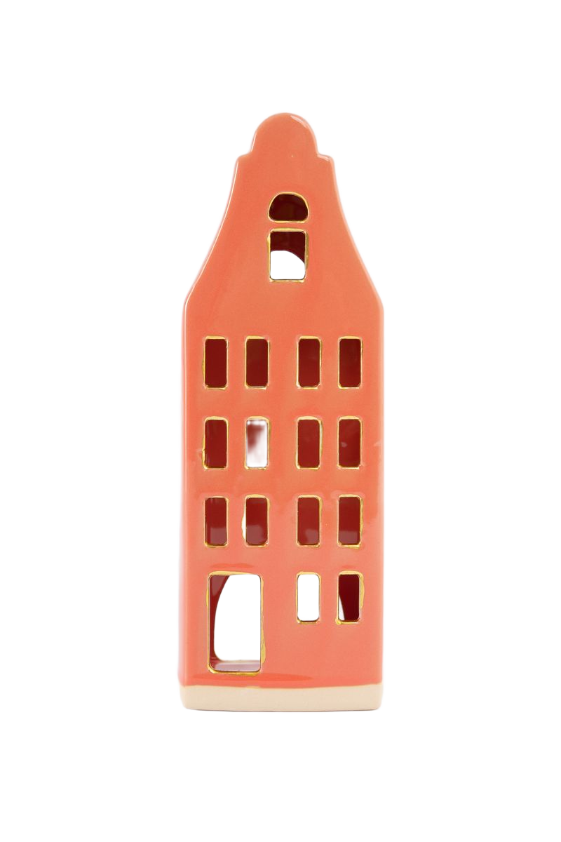 Sissy-Boy Lichtroze waxinelichthouder huisje met klokgevel