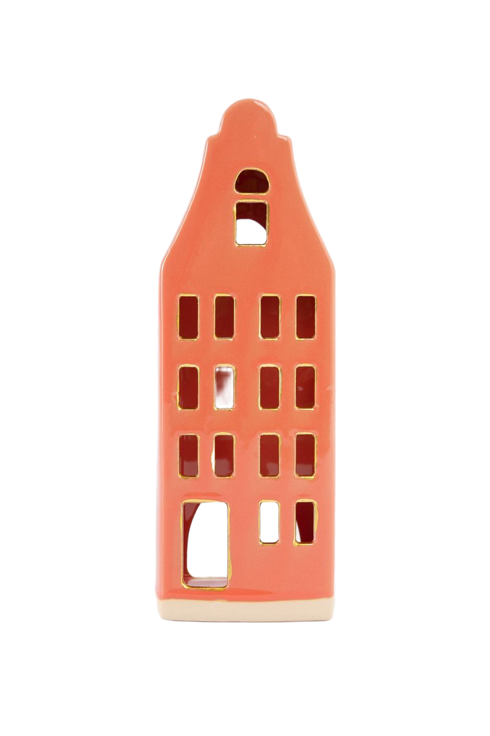 Sissy-Boy Lichtroze waxinelichthouder huisje met klokgevel