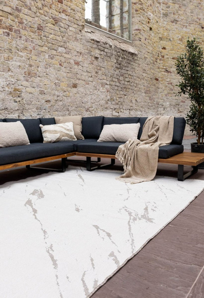 Buitenkleed Marble - Naturel|wit - dubbelzijdig - EVA Interior