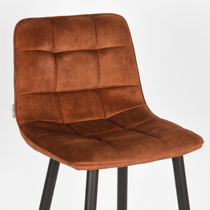 LABEL51 Barkruk Jelt - Oker - Velours - Zithoogte 78