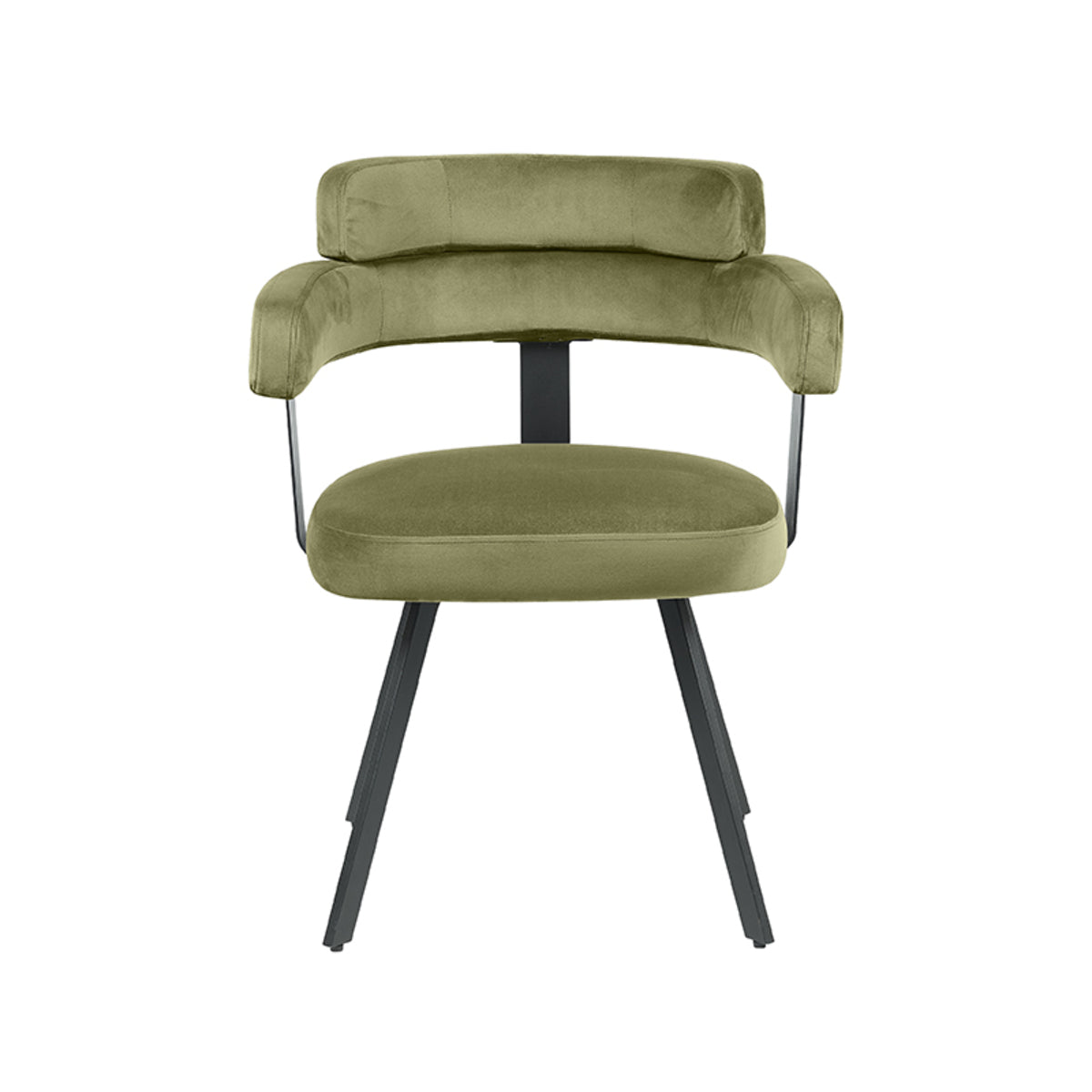 LABEL51 - Eetkamerstoel Bardio - Hunter Fluweel - Zwart Metaal