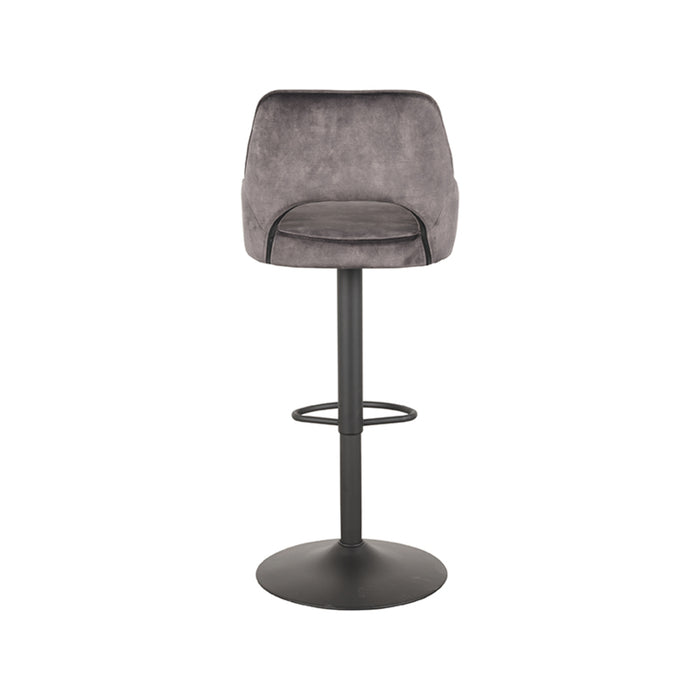 LABEL51 - Barkruk Fer - Antraciet Velours - Zwart Metaal