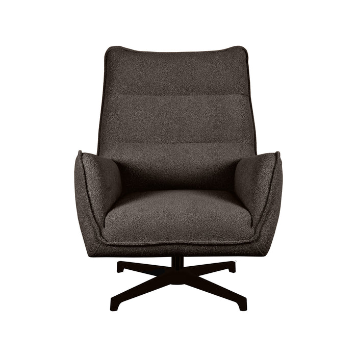LABEL51 - Draaifauteuil Rodia - Bruin Boucle - Zwart Metaal