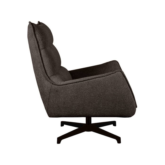 LABEL51 - Draaifauteuil Rodia - Bruin Boucle - Zwart Metaal