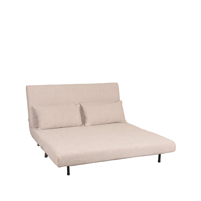 LABEL51 - Slaapbank Double - Naturel Boucle - Zwart Hout